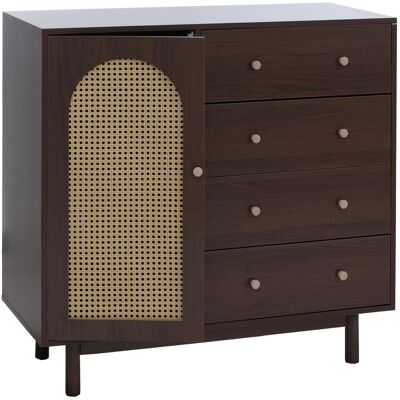 MCW Kommode P52 Poly-Rattan MDF Melamin 95x100x40cm Walnuss-Optik MCW Kommode P52 Poly-Rattan MDF Melamin 95x100x40cm Walnuss-Optik