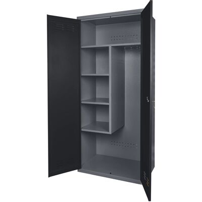 Küpper Putz-, Motorrad-, E-Bike-Spind 2-Türig 180 x 80 x 48 cm Schwarz-Hellgrau Küpper Putz-, Motorrad-, E-Bike-Spind 2-Türig 180 x 80 x 48 cm Schwarz-Hellgrau