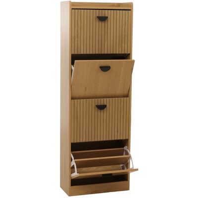 MCW Schuhschrank O39 MDF Melamin Metall 148x50x24cm Natur MCW Schuhschrank O39 MDF Melamin Metall 148x50x24cm Natur