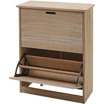 MCW Schuhkipper K45 81x60x25cm 2 Klappen MDF aus Paulownia Naturbraun MCW Schuhkipper K45 81x60x25cm 2 Klappen MDF aus Paulownia Naturbraun