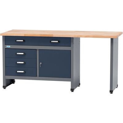 Küpper Werkbank Eintürig mit 4 Schubladen 84 x 170 x 60 cm Dunkelblau Küpper Werkbank Eintürig mit 4 Schubladen 84 x 170 x 60 cm Dunkelblau