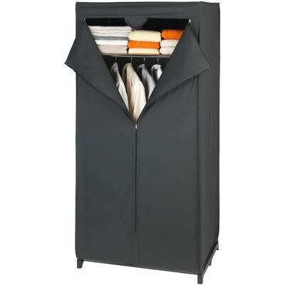 Wenko Kleiderschrank Deep Black mit Ablage 160 cm x 75 cm x 50 cm Wenko Kleiderschrank Deep Black mit Ablage 160 cm x 75 cm x 50 cm