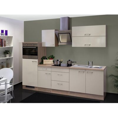 FlexWell Exclusiv Flex-Well Exclusiv Küchenzeile Orlando 270 cm Kaschmir Glanz-Sonoma Eiche NB FlexWell Exclusiv Flex-Well Exclusiv Küchenzeile Orlando 270 cm Kaschmir Glanz-Sonoma Eiche NB