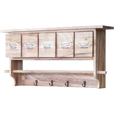 MCW Garderobe C49 Vintage mit 5 Schubladen 32x65x13cm Natur MCW Garderobe C49 Vintage mit 5 Schubladen 32x65x13cm Natur