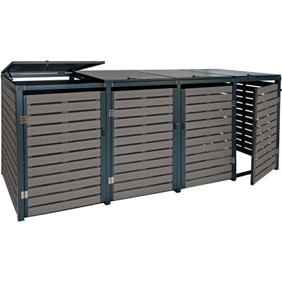 MCW Mülltonnenverkleidung K14 4er Anthrazit 119x264x84cm MCW Mülltonnenverkleidung K14 4er Anthrazit 119x264x84cm