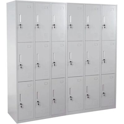MCW Schließfach Preston T829 Grau 18 Fächer MCW Schließfach Preston T829 Grau 18 Fächer