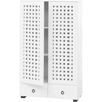 MCW Schrank N87 3D-Flecht-Design Soft-Close 138x80x36cm Weiß MCW Schrank N87 3D-Flecht-Design Soft-Close 138x80x36cm Weiß