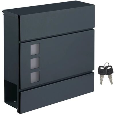 Songmics Briefkasten mit Schloss 10,5 cm x 37 cm x 36 cm Grau Songmics Briefkasten mit Schloss 10,5 cm x 37 cm x 36 cm Grau