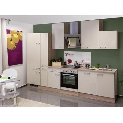 FlexWell Exclusiv Flex-Well Exclusiv Küchenzeile Orlando 310 cm Kaschmir Glanz-Sonoma Eiche FlexWell Exclusiv Flex-Well Exclusiv Küchenzeile Orlando 310 cm Kaschmir Glanz-Sonoma Eiche