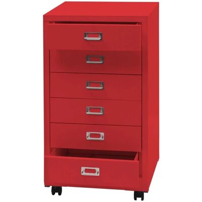 MCW Rollcontainer L49 Rot 6 Schubladen MCW Rollcontainer L49 Rot 6 Schubladen