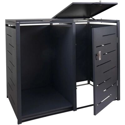 MCW Mülltonnenverkleidung E83-B Anthrazit Stahl 117x132x82cm MCW Mülltonnenverkleidung E83-B Anthrazit Stahl 117x132x82cm