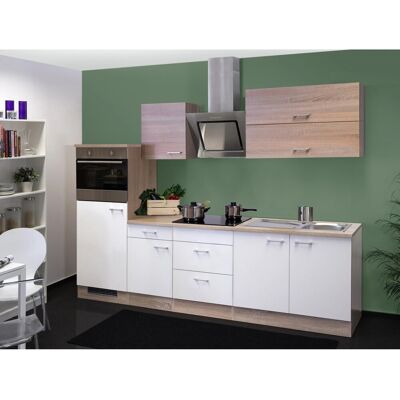 FlexWell Classic Flex-Well Classic Küchenzeile Florida 270 cm Weiß-Sonoma Eiche Nachbildung FlexWell Classic Flex-Well Classic Küchenzeile Florida 270 cm Weiß-Sonoma Eiche Nachbildung