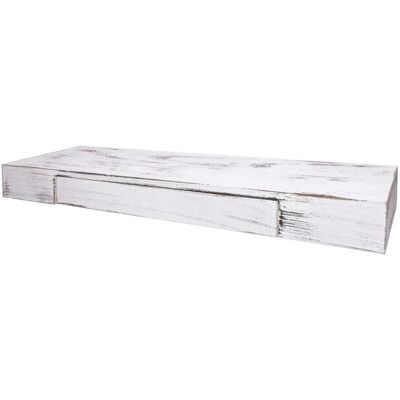 MCW Wandregal H37 Schublade 8x80x25cm Weiß Shabby MCW Wandregal H37 Schublade 8x80x25cm Weiß Shabby