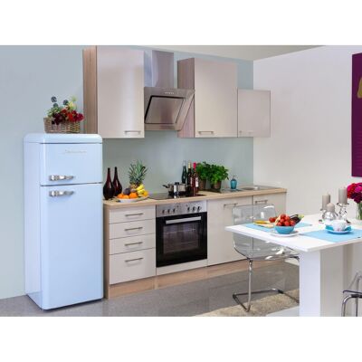 FlexWell Exclusiv Flex-Well Exclusiv Küchenzeile Orlando 220 cm Kaschmir Glanz-Sonoma Eiche FlexWell Exclusiv Flex-Well Exclusiv Küchenzeile Orlando 220 cm Kaschmir Glanz-Sonoma Eiche