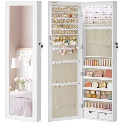 SONGMICS Schmuckschrank LED Licht Vollbildspiegel Wandmontage SONGMICS Schmuckschrank LED Licht Vollbildspiegel Wandmontage