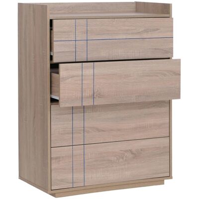 MCW Kommode P44 4 Schubladen Push-to-open MDF 107x80x40cm Sonoma-Eiche-Optik MCW Kommode P44 4 Schubladen Push-to-open MDF 107x80x40cm Sonoma-Eiche-Optik