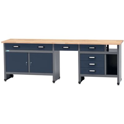 Küpper Werkbank-Set 6-Türig mit 6 Schubladen 204 x 240 x 60 cm Dunkelblau Küpper Werkbank-Set 6-Türig mit 6 Schubladen 204 x 240 x 60 cm Dunkelblau