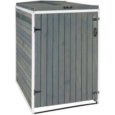 MCW 1er-/2er-Mülltonnenverkleidung H74 Grau-Weiß 126x80x98cm MCW 1er-/2er-Mülltonnenverkleidung H74 Grau-Weiß 126x80x98cm