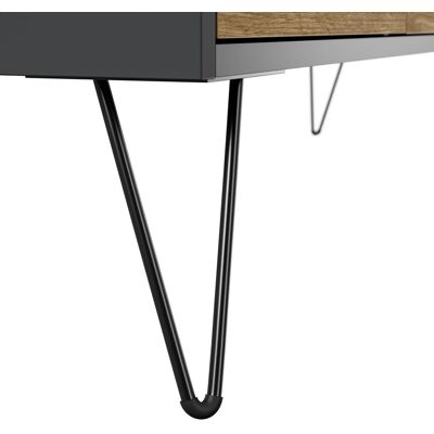 Posseik Sideboard Industrial R 6 Schubladen 2 Türen 200 cm Grafit Eiche Front Posseik Sideboard Industrial R 6 Schubladen 2 Türen 200 cm Grafit Eiche Front
