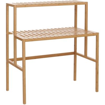 MCW Bambus Pflanzenregal Q34 2 Ablagen 100x90x50cm Natur MCW Bambus Pflanzenregal Q34 2 Ablagen 100x90x50cm Natur