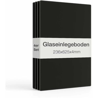 KMöbel K-Möbel Glasboden-Erweiterungsset Schwarz für 2-Türige Standvitrine 4er Set ESG-Glas 627 x 237 mm inkl. Bodenträger KMöbel K-Möbel Glasboden-Erweiterungsset Schwarz für 2-Türige Standvitrine 4er Set ESG-Glas 627 x 237 mm inkl. Bodenträger