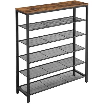 VASAGLE Schuhregal - 5 Ebenen Industrieller Stahlschuhschrank für Flur, Kleiderschrank VASAGLE Schuhregal - 5 Ebenen Industrieller Stahlschuhschrank für Flur, Kleiderschrank