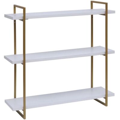 MCW Wandregal K78 60x60x18cm Weiß Metall Gold MCW Wandregal K78 60x60x18cm Weiß Metall Gold