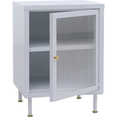 MCW Nachttisch O87 Industrial Staufächer Metall Schilfglas 55x41x41cm Weiß MCW Nachttisch O87 Industrial Staufächer Metall Schilfglas 55x41x41cm Weiß