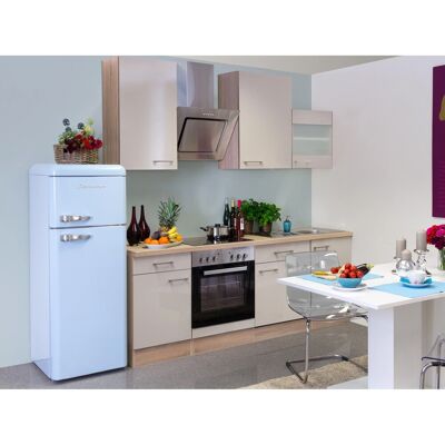 FlexWell Exclusiv Flex-Well Exclusiv Küchenzeile Orlando 220 cm Kaschmir Glanz-Sonoma Eiche FlexWell Exclusiv Flex-Well Exclusiv Küchenzeile Orlando 220 cm Kaschmir Glanz-Sonoma Eiche