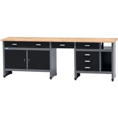 Küpper Werkbank-Set 6-Türig mit 6 Schubladen 204 x 240 x 60 cm Schwarz-Grau Küpper Werkbank-Set 6-Türig mit 6 Schubladen 204 x 240 x 60 cm Schwarz-Grau