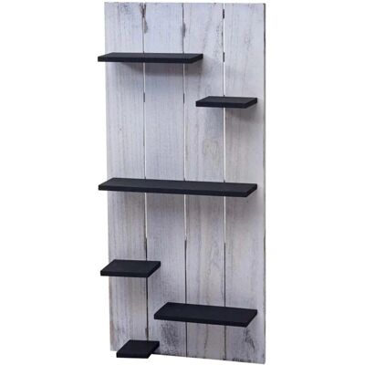 MCW Wandregal C65 110x50x14cm Weiß/dunkelgrau Shabby MCW Wandregal C65 110x50x14cm Weiß/dunkelgrau Shabby