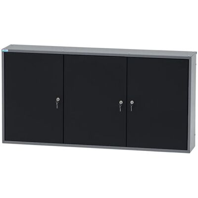 Küpper Hängeschrank 3-Türig mit 18 Sichtboxen 60 x 120 x 20 cm Schwarz-Hellgrau Küpper Hängeschrank 3-Türig mit 18 Sichtboxen 60 x 120 x 20 cm Schwarz-Hellgrau