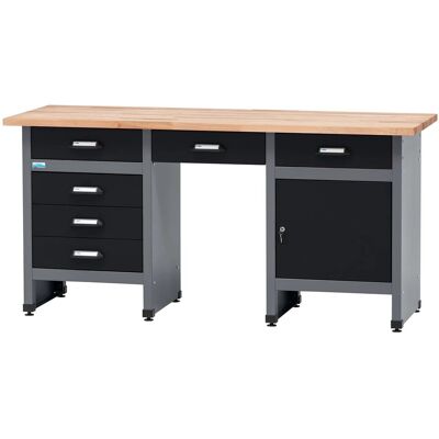 Küpper Werkbank 1-Türig 6 Schubladen Sitzraum 84 x 170 x 60 cm Schwarz-Grau Küpper Werkbank 1-Türig 6 Schubladen Sitzraum 84 x 170 x 60 cm Schwarz-Grau