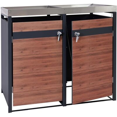 MCW Mülltonnenverkleidung J82 2er Kirsche-Holzoptik Dunkelbraun 125x132x80cm MCW Mülltonnenverkleidung J82 2er Kirsche-Holzoptik Dunkelbraun 125x132x80cm