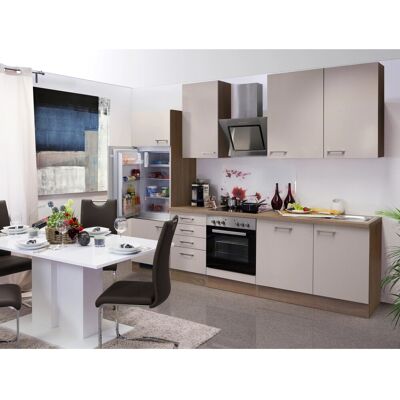 FlexWell Exclusiv Flex-Well Exclusiv Küchenzeile Orlando 280 cm Kaschmir Glanz-Sonoma Eiche FlexWell Exclusiv Flex-Well Exclusiv Küchenzeile Orlando 280 cm Kaschmir Glanz-Sonoma Eiche