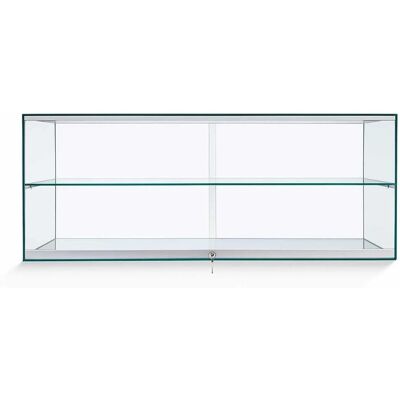 KMöbel K-Möbel handgefertigte Kunstvitrine Glas 125x47x36 cm Made in Germany mit Schiebetür, Schloss & Glasboden KMöbel K-Möbel handgefertigte Kunstvitrine Glas 125x47x36 cm Made in Germany mit Schiebetür, Schloss & Glasboden