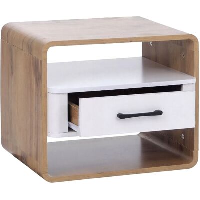 MCW Nachttisch P43 Schublade MDF 40x48x44cm Wotan-Eiche-Optik Weiß MCW Nachttisch P43 Schublade MDF 40x48x44cm Wotan-Eiche-Optik Weiß