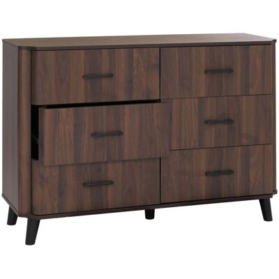 MCW Kommode P42 6 Schubladen 86x120x40cm Walnuss-Optik MCW Kommode P42 6 Schubladen 86x120x40cm Walnuss-Optik