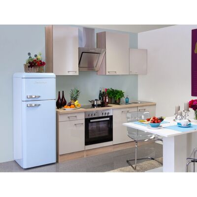 FlexWell Exclusiv Flex-Well Exclusiv Küchenzeile Orlando 220 cm Kaschmir Glanz-Sonoma Eiche FlexWell Exclusiv Flex-Well Exclusiv Küchenzeile Orlando 220 cm Kaschmir Glanz-Sonoma Eiche