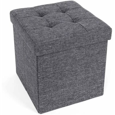 Songmics Sitzwürfel mit Stauraum 38 cm x 38 cm x 38 cm Grau Songmics Sitzwürfel mit Stauraum 38 cm x 38 cm x 38 cm Grau