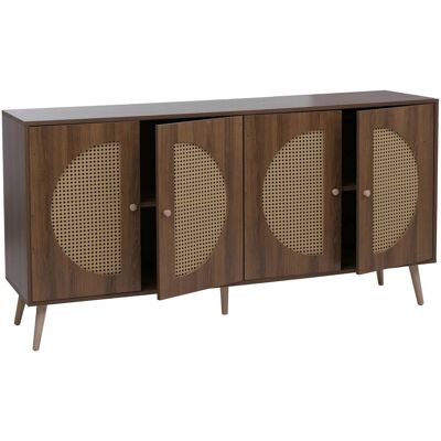 MCW Sideboard P49 Poly-Rattanfront MDF Melamin 80x160x40cm Braun MCW Sideboard P49 Poly-Rattanfront MDF Melamin 80x160x40cm Braun