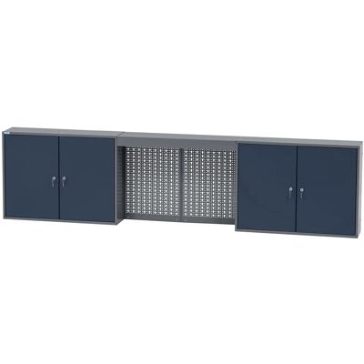 Küpper Hängeschrank 4-Türig 4 Fachböden 60 x 240 x 20 cm Dunkelblau Küpper Hängeschrank 4-Türig 4 Fachböden 60 x 240 x 20 cm Dunkelblau