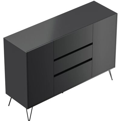 Posseik Sideboard Industrial N 3 Schubladen 2 Türen 140 cm Grafit Posseik Sideboard Industrial N 3 Schubladen 2 Türen 140 cm Grafit