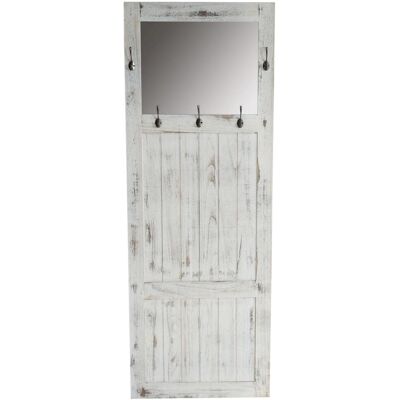 MCW Wandgarderobe mit Spiegel 180x65x7cm Shabby-Look Weiß MCW Wandgarderobe mit Spiegel 180x65x7cm Shabby-Look Weiß