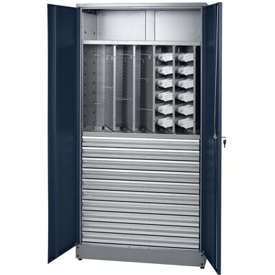 Küpper Materialschrank 2-Türig 10 Schubladen 180 x 91 x 45 cm Dunkelblau Küpper Materialschrank 2-Türig 10 Schubladen 180 x 91 x 45 cm Dunkelblau