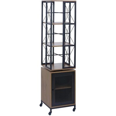 MCW Bücherregal P13 Rollen Drehbar Metall Industrial Melamin 162x40x42cm Braun MCW Bücherregal P13 Rollen Drehbar Metall Industrial Melamin 162x40x42cm Braun