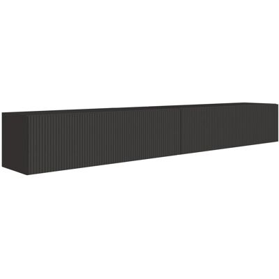 Selsey TV-Hängeboard Veldio mit Lamellenfront 200 cm Schwarz Selsey TV-Hängeboard Veldio mit Lamellenfront 200 cm Schwarz