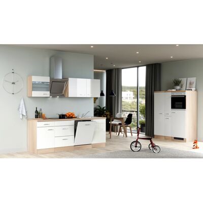 FlexWell Exclusiv Flex-Well Exclusiv Küchenzeile Valero 360 cm Hochglanz Weiß - Sonoma Eiche FlexWell Exclusiv Flex-Well Exclusiv Küchenzeile Valero 360 cm Hochglanz Weiß - Sonoma Eiche