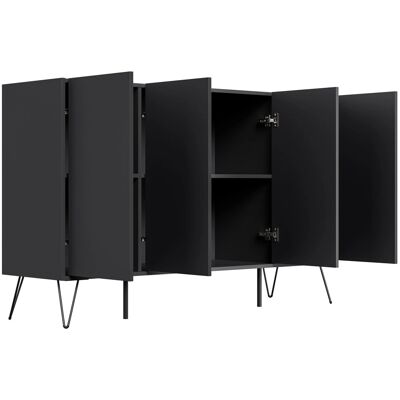 Posseik Sideboard Industrial P 4 Schubladen 4 Türen 155 cm Grafit Posseik Sideboard Industrial P 4 Schubladen 4 Türen 155 cm Grafit