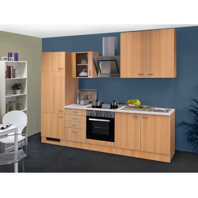FlexWell Classic Flex-Well Classic Küchenzeile Nano 270 cm Buche Nachbildung FlexWell Classic Flex-Well Classic Küchenzeile Nano 270 cm Buche Nachbildung